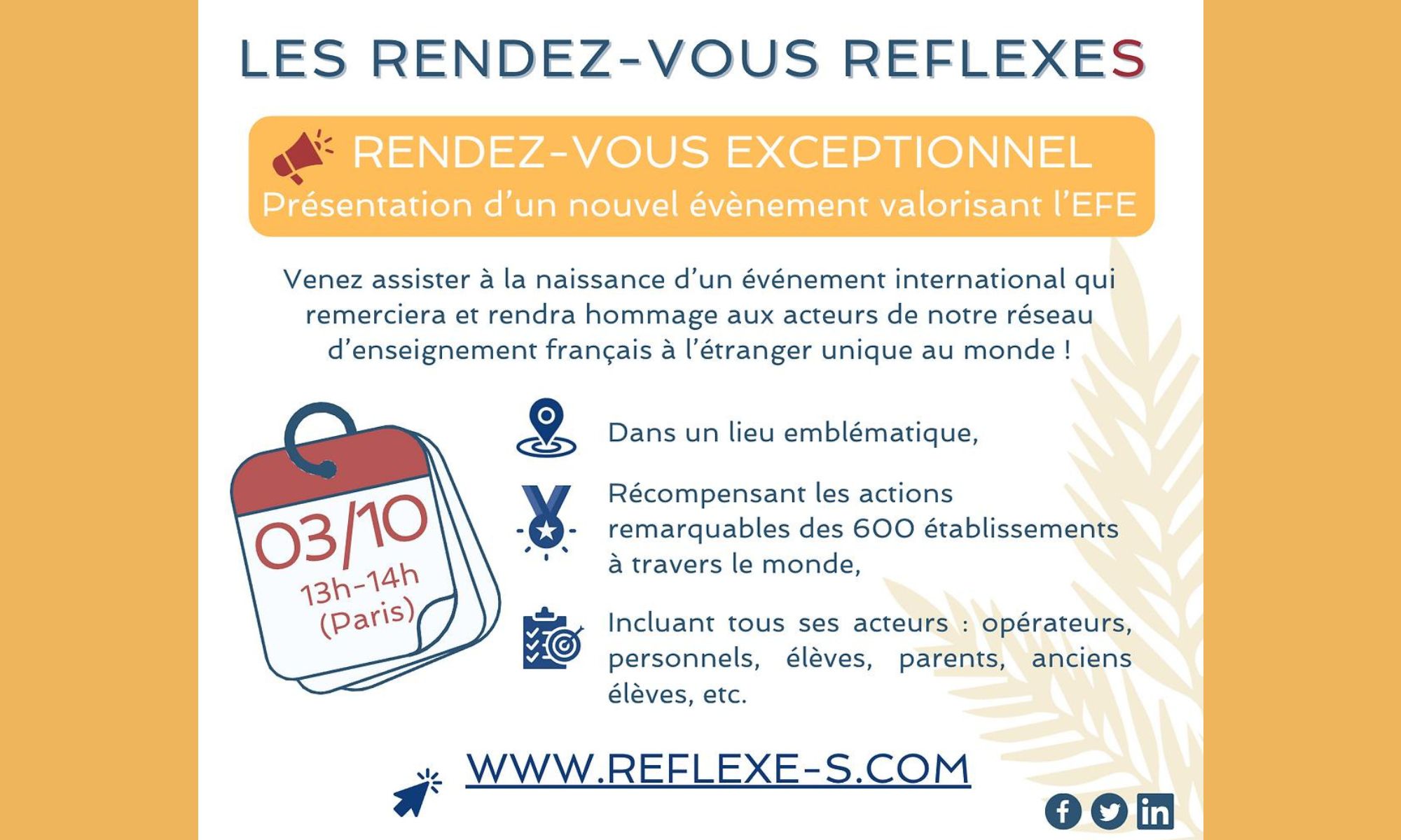 Un rendez-vous Réflexes exceptionnel le jeudi 3 octobre 2024 à 13h !